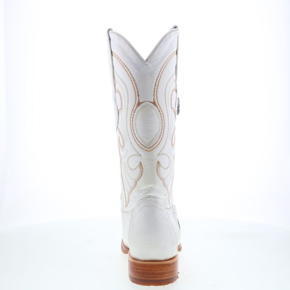 Los Altos Mens Ostrich Leg Boots XXX-Toe White Boots (NWT) - Picture 6 of 7